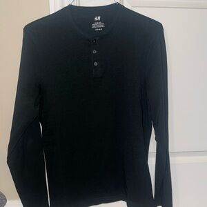 H&M dark green long sleeve shirt / size M slim fit